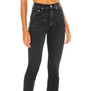 Agolde Riley High Rise Straight Crop - Black Pepper